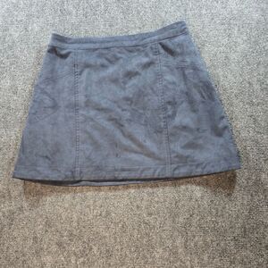 Abercrombie & Fitch Faux Suede Mini Skirt Blue Gray Size 4 A-Line Y2K